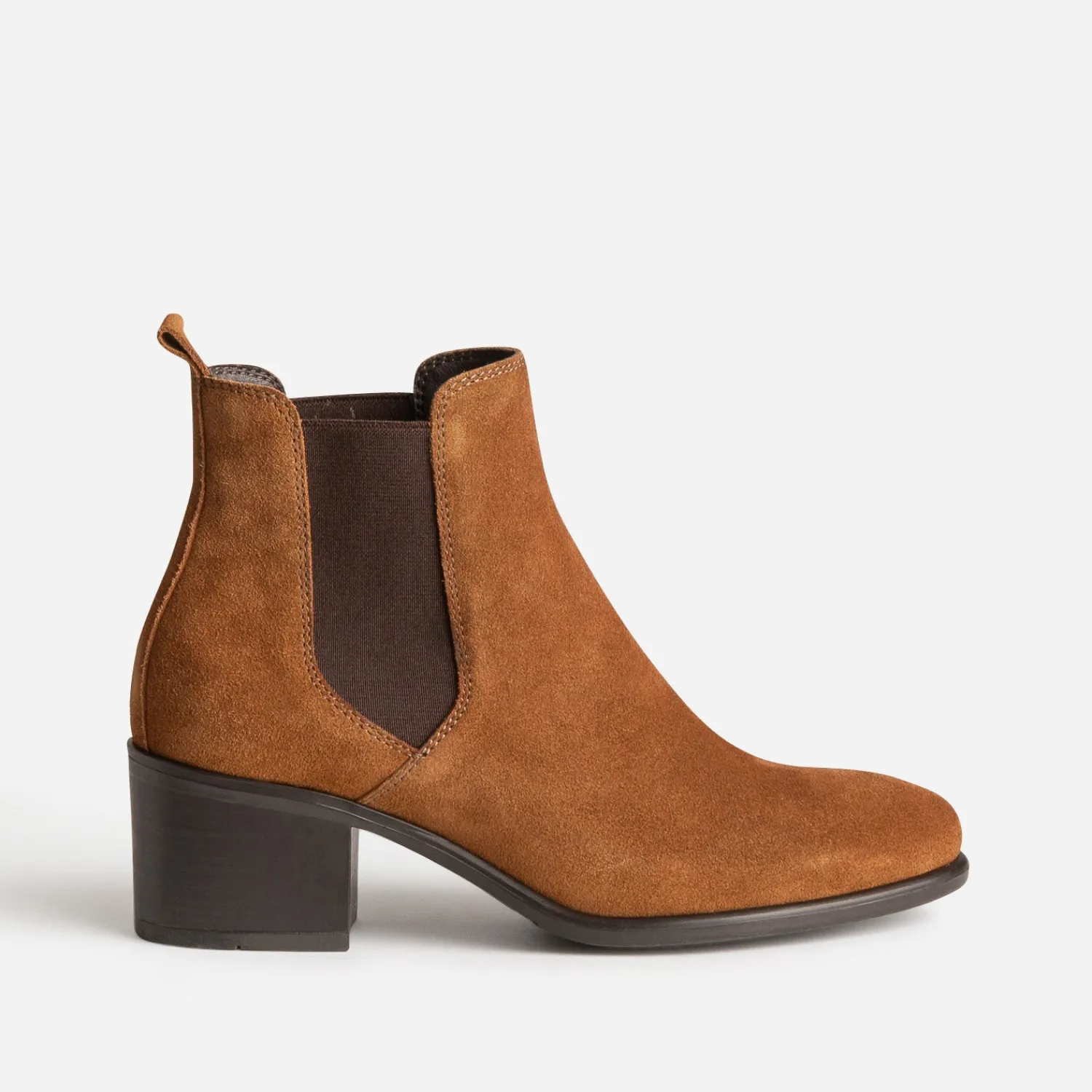 Eram Boots^Chelsea boots en cuir velours CAMEL