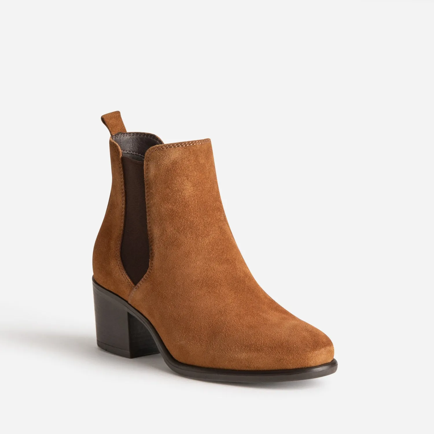 Eram Boots^Chelsea boots en cuir velours CAMEL