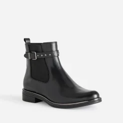 Caprice Boots^Chelsea boots en cuir bride cloutée NOIR