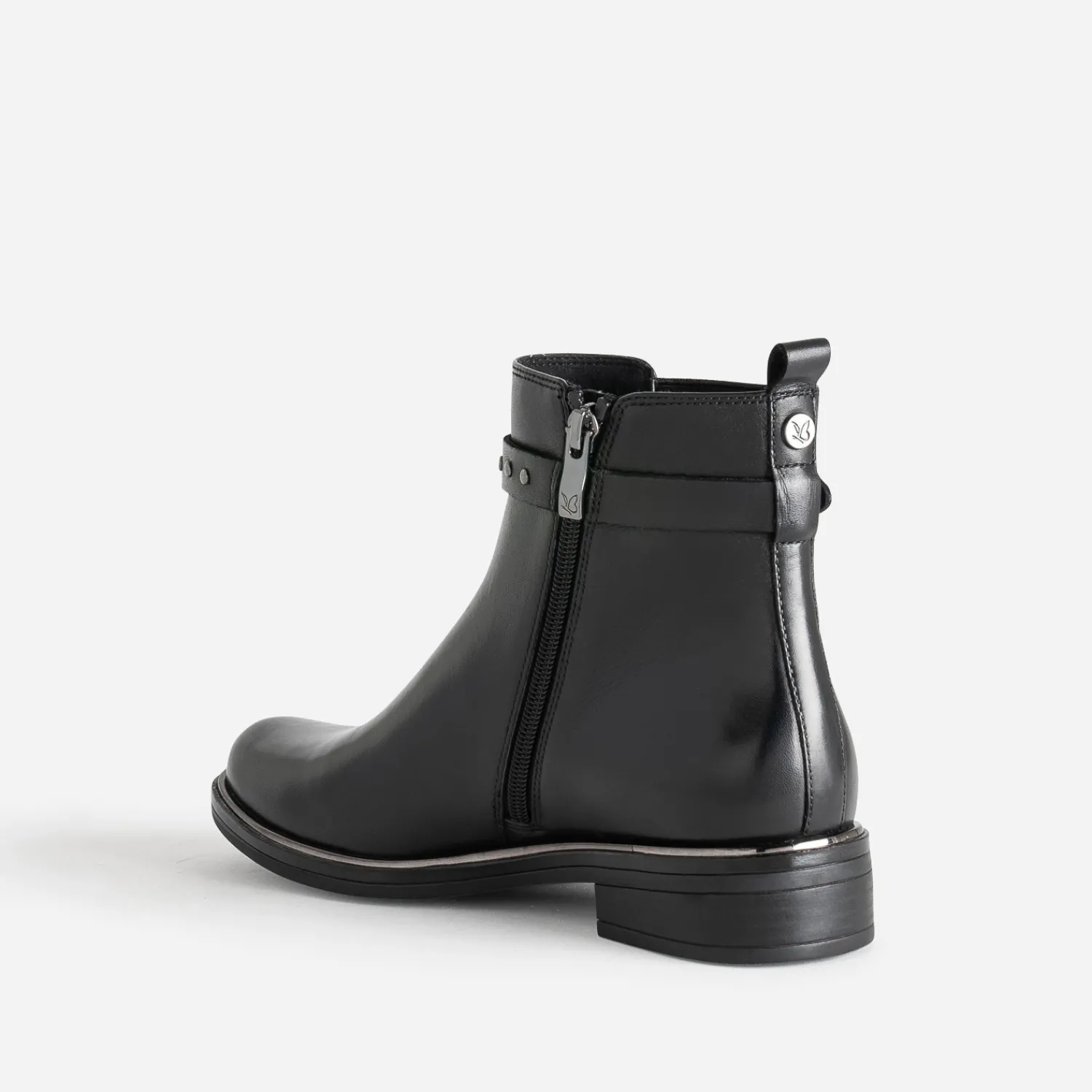 Caprice Boots^Chelsea boots en cuir bride cloutée NOIR