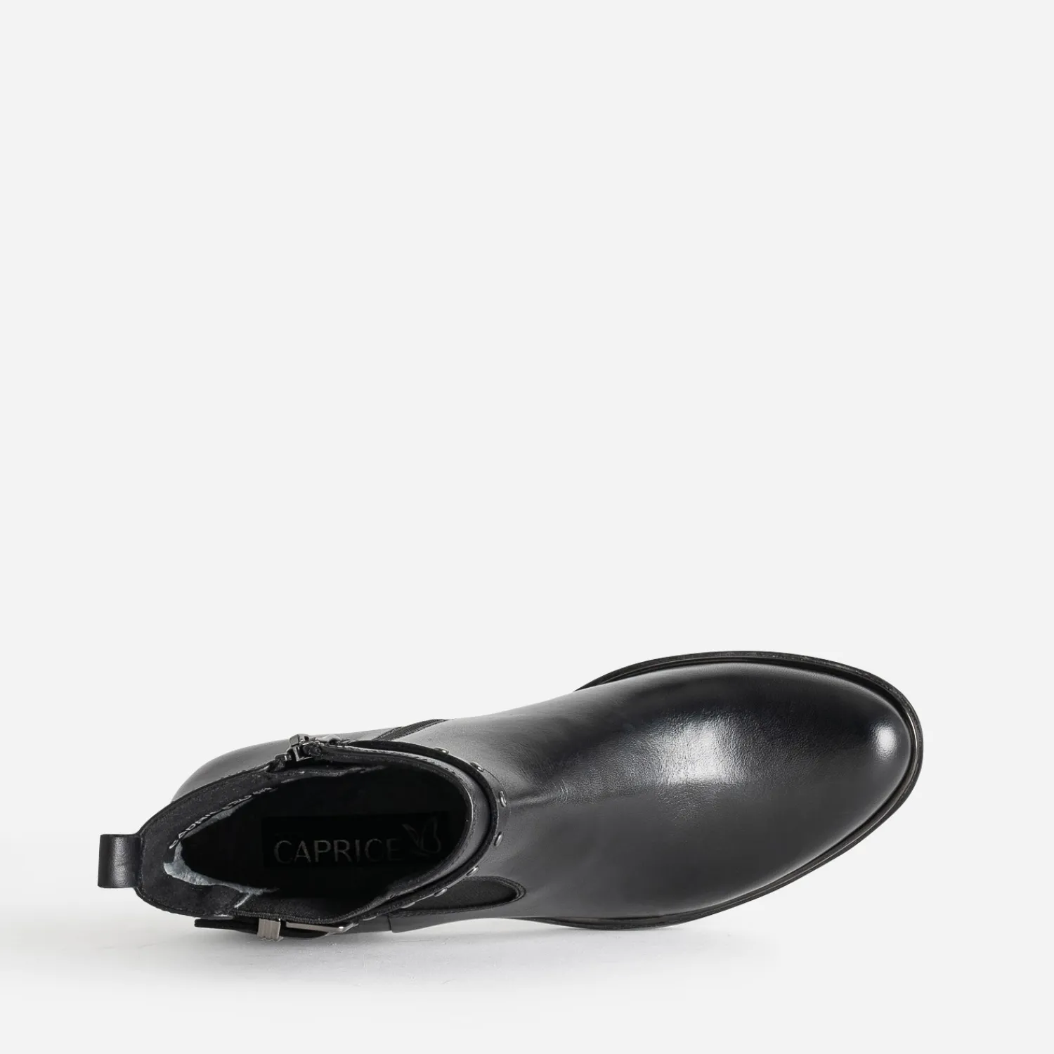 Caprice Boots^Chelsea boots en cuir bride cloutée NOIR