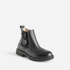 Buggy Boots^Chelsea boots éco-conçu cuir décor cœurs NOIR