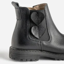 Buggy Boots^Chelsea boots éco-conçu cuir décor cœurs NOIR