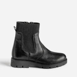 Buggy Boots^Chelsea boots éco-conçu cuir tige élastiquée NOIR