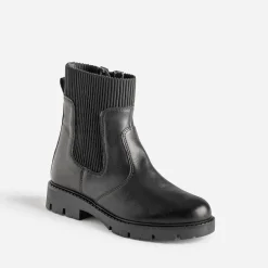 Buggy Boots^Chelsea boots éco-conçu cuir tige élastiquée NOIR