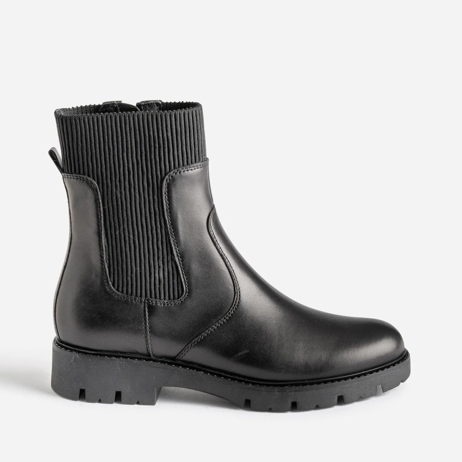 Buggy Boots^Chelsea boots éco-conçu cuir tige élastiquée NOIR