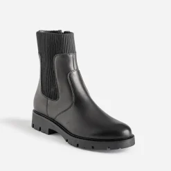 Buggy Boots^Chelsea boots éco-conçu cuir tige élastiquée NOIR