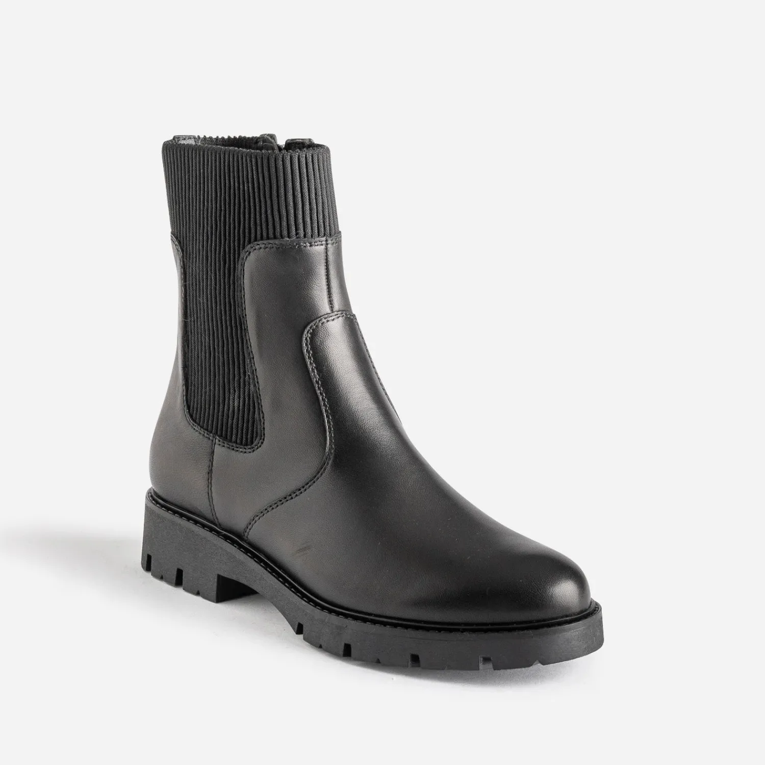 Buggy Boots^Chelsea boots éco-conçu cuir tige élastiquée NOIR