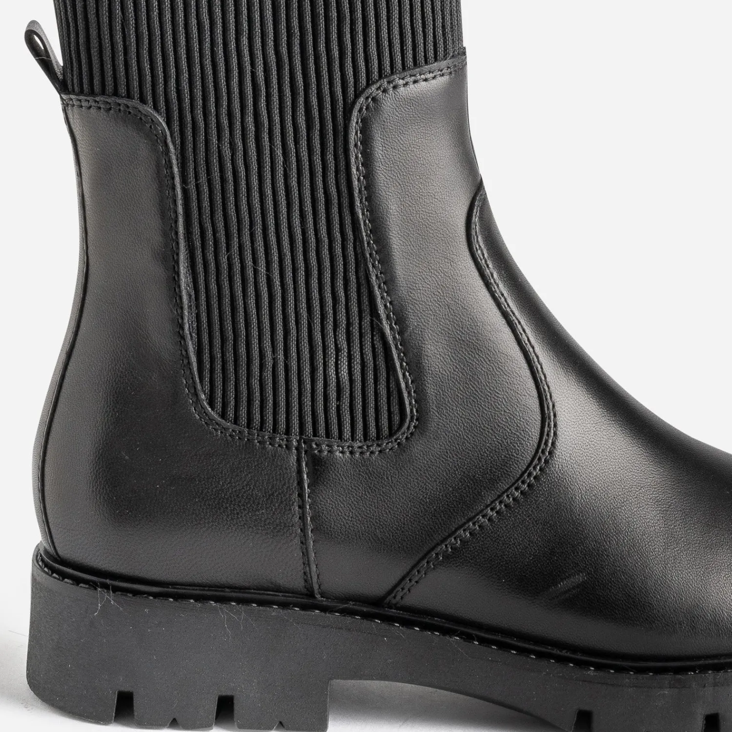 Buggy Boots^Chelsea boots éco-conçu cuir tige élastiquée NOIR