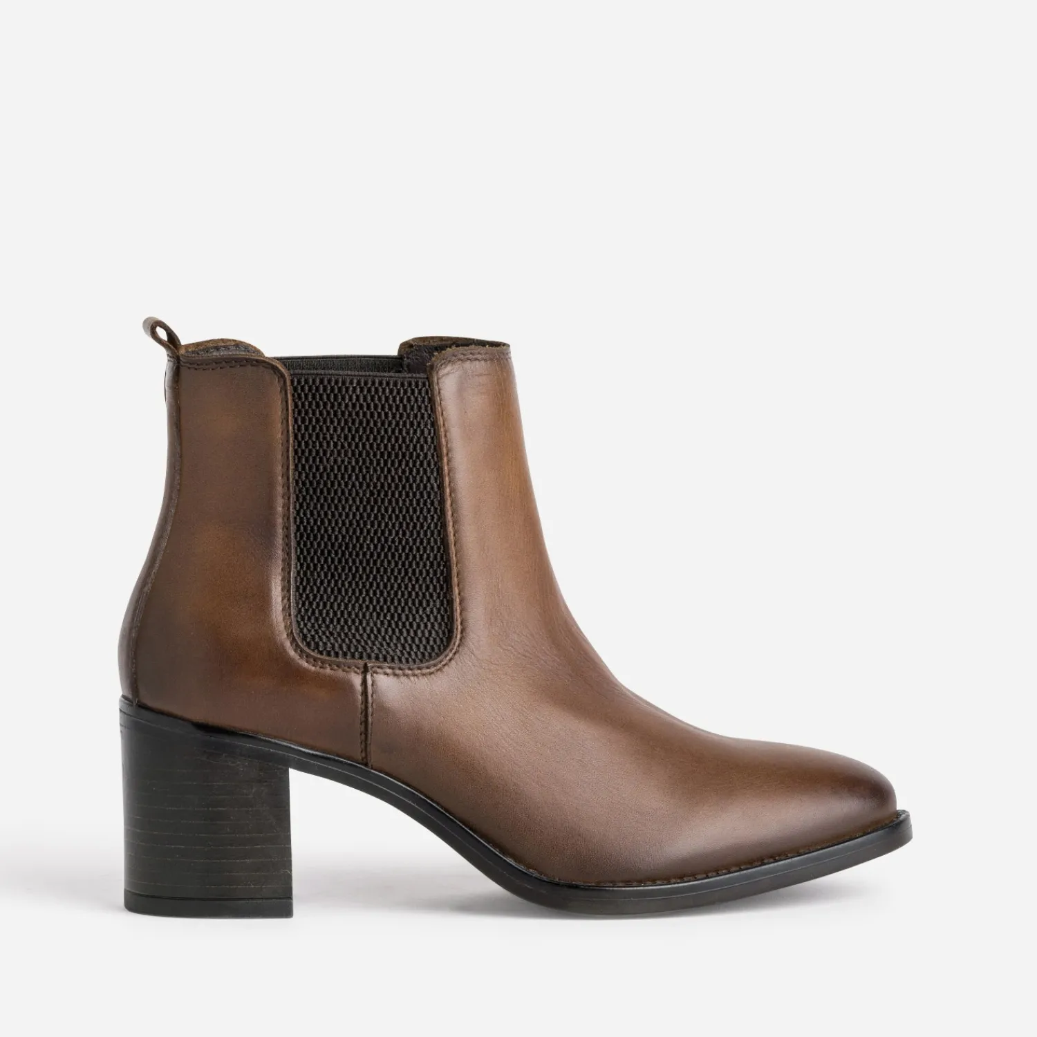 Eram Boots^Chelsea boots en cuir COGNAC