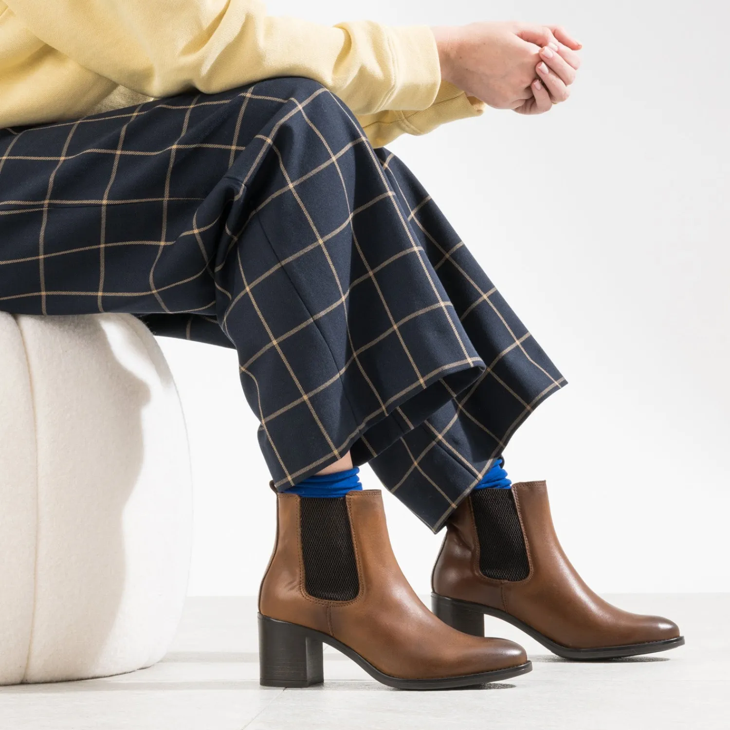 Eram Boots^Chelsea boots en cuir COGNAC