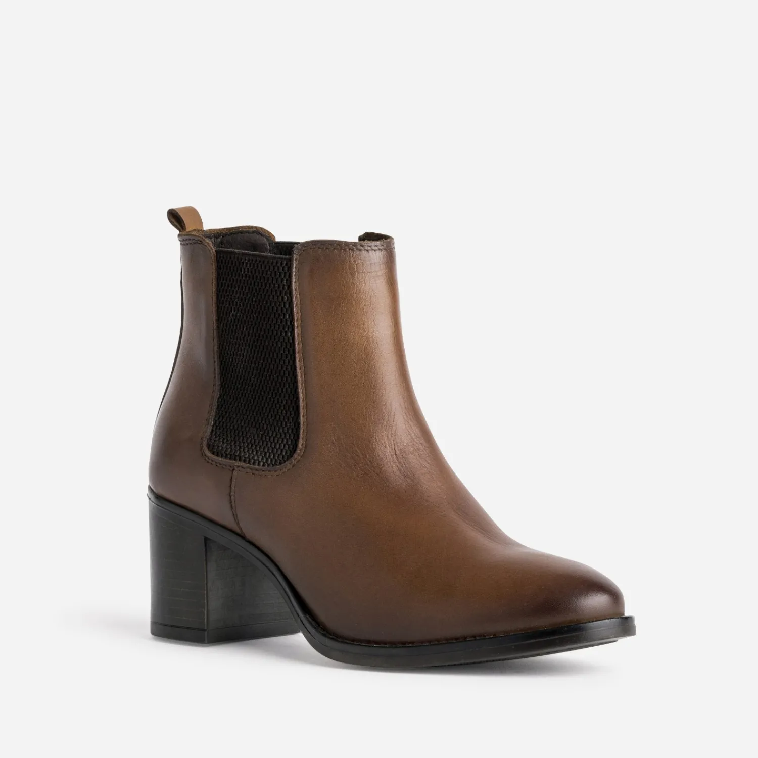Eram Boots^Chelsea boots en cuir COGNAC
