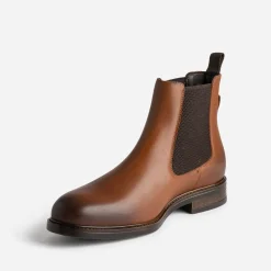 Eram Boots^Chelsea boots en cuir COGNAC