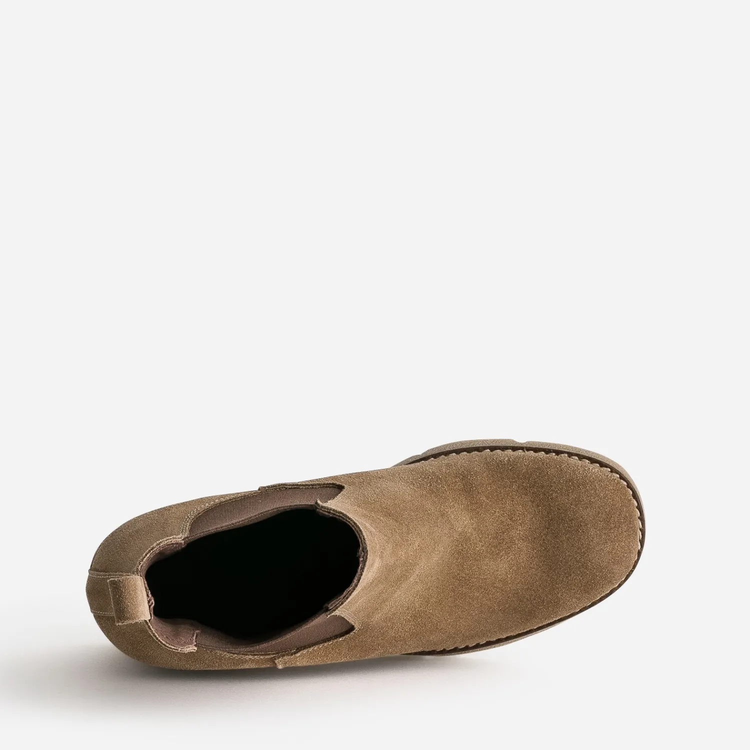 Eram Boots^Chelsea boots compensé cuir velours TAUPE