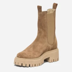 Texto Boots^Chelsea boots cranté cuir velours CAMEL