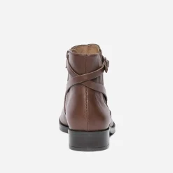 Eram Flex Boots^Chelsea boots cognac en cuir avec bride MARRON