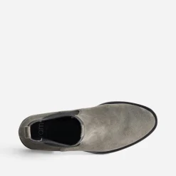 Eram Boots^Chelsea boots cuir velours KAKI