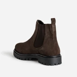 Eram Boots^Chelsea boots cuir velours semelle crantée MARRON