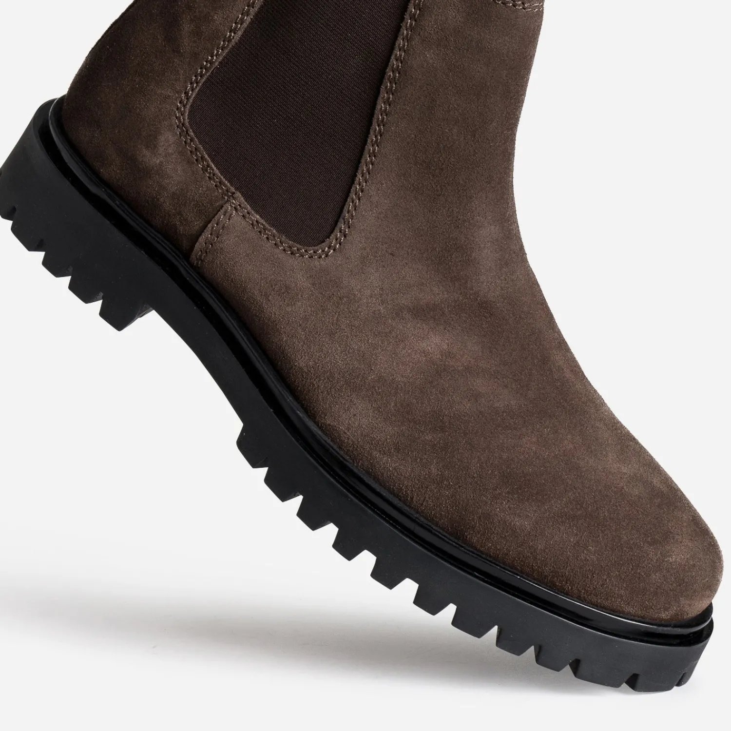 Eram Boots^Chelsea boots cuir velours semelle crantée MARRON