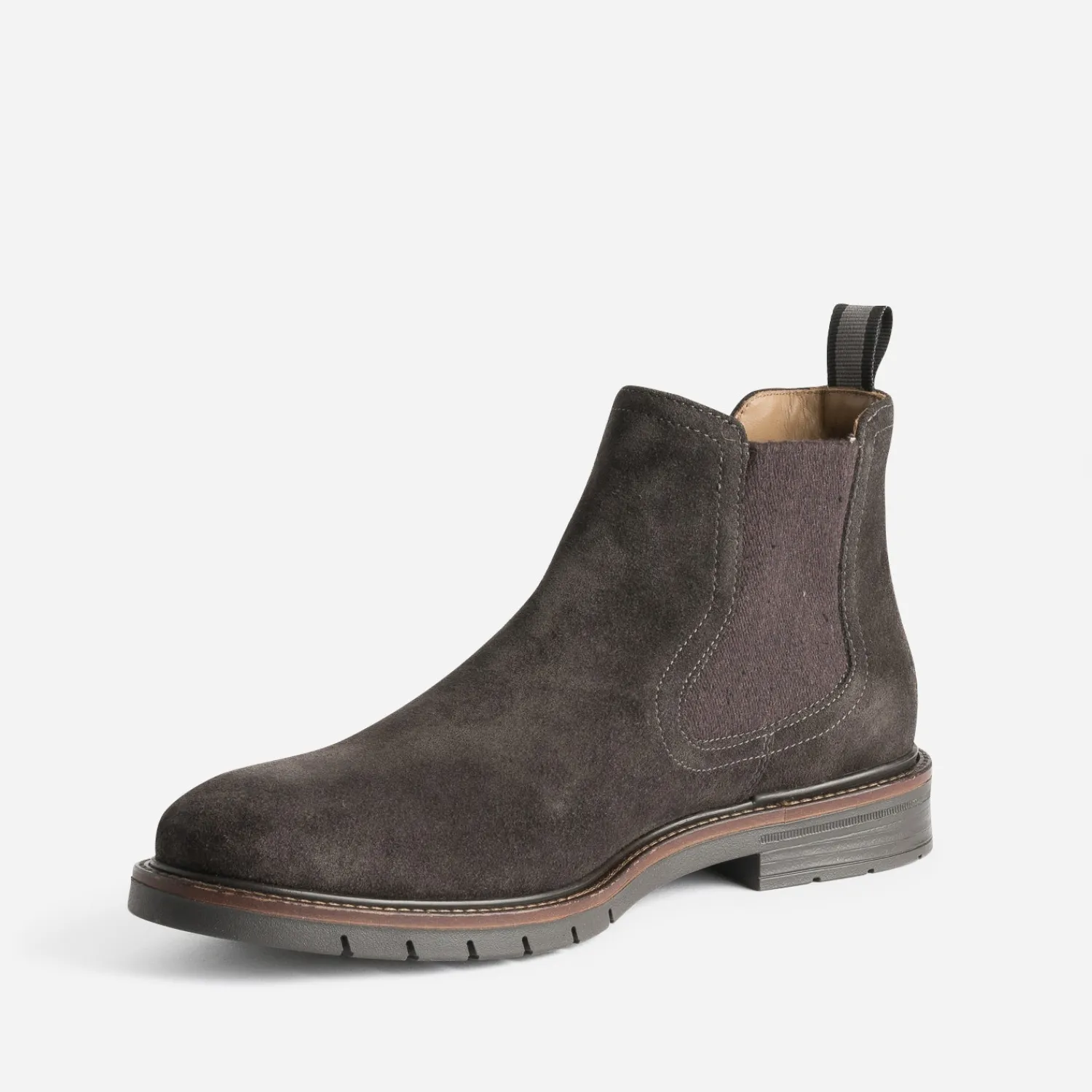 Eram Boots^Chelsea boots foncé en cuir velours MARRON