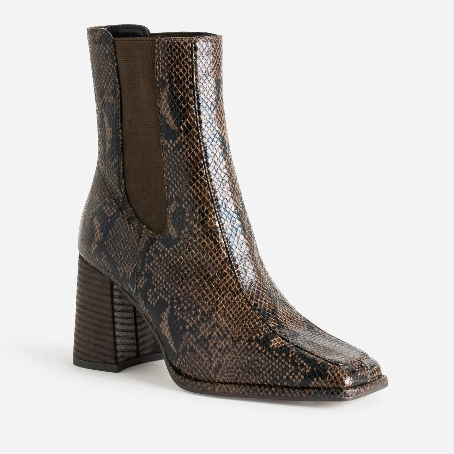 Eram Boots^Chelsea boots imprimé effet python MARRON