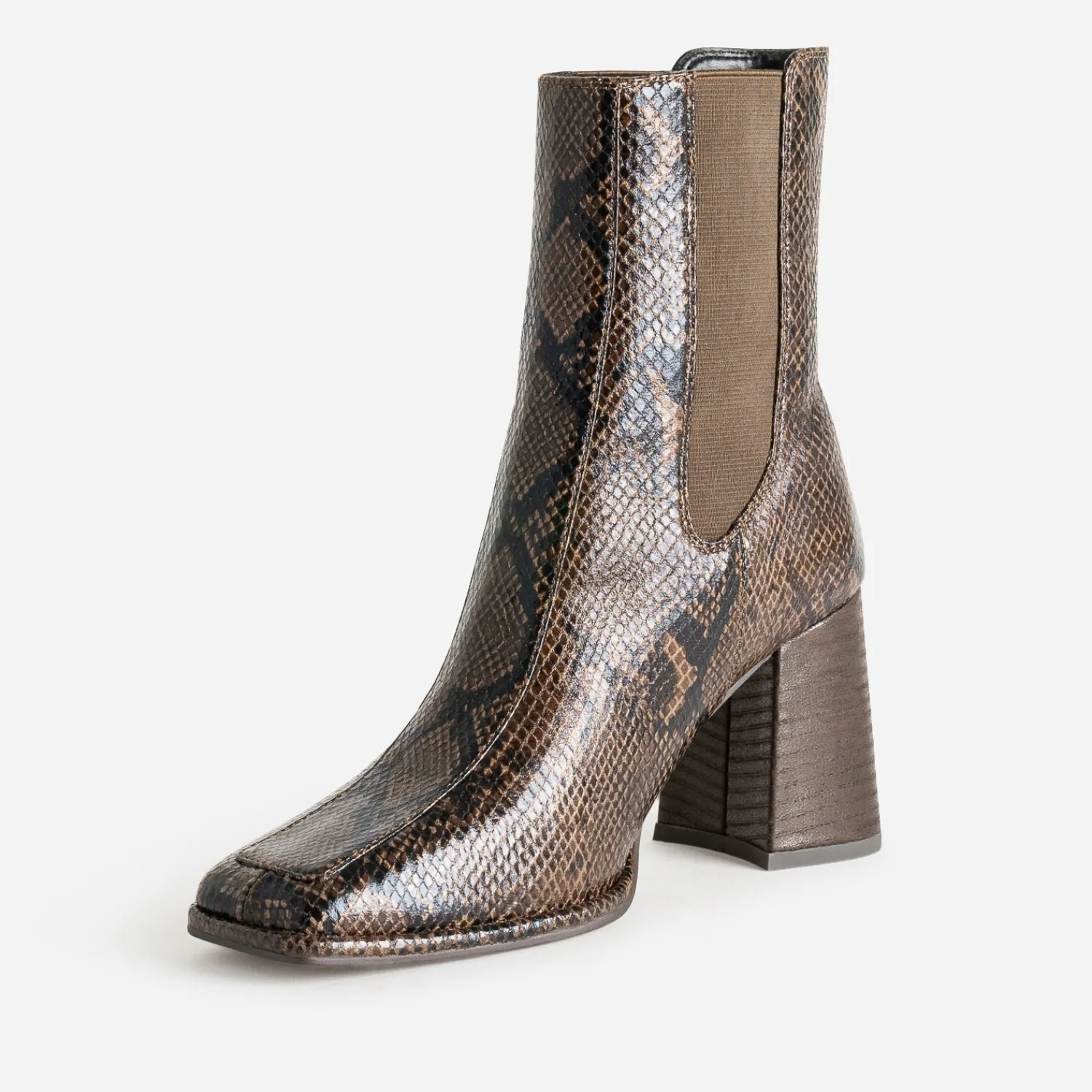 Eram Boots^Chelsea boots imprimé effet python MARRON