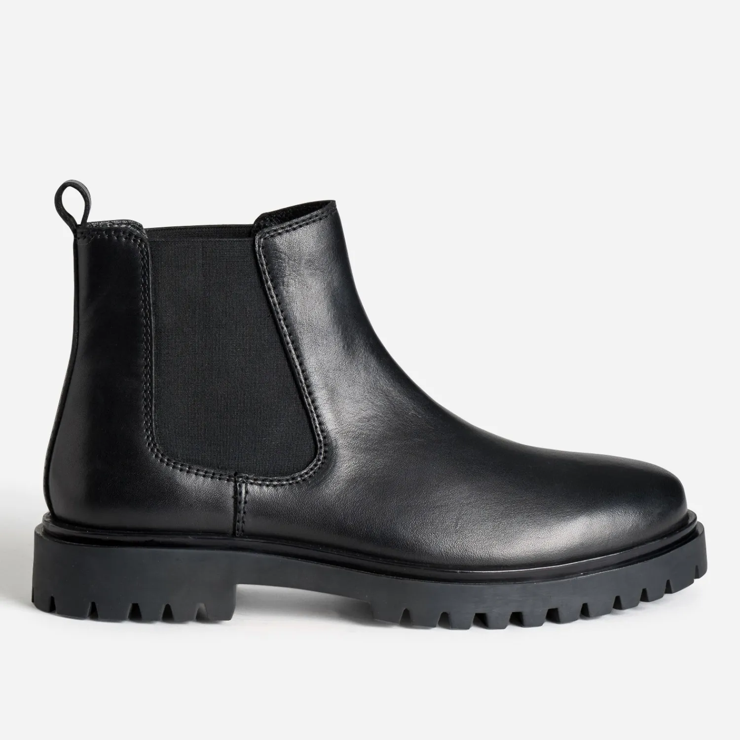 Eram Boots^Chelsea boots cuir semelle crantée NOIR
