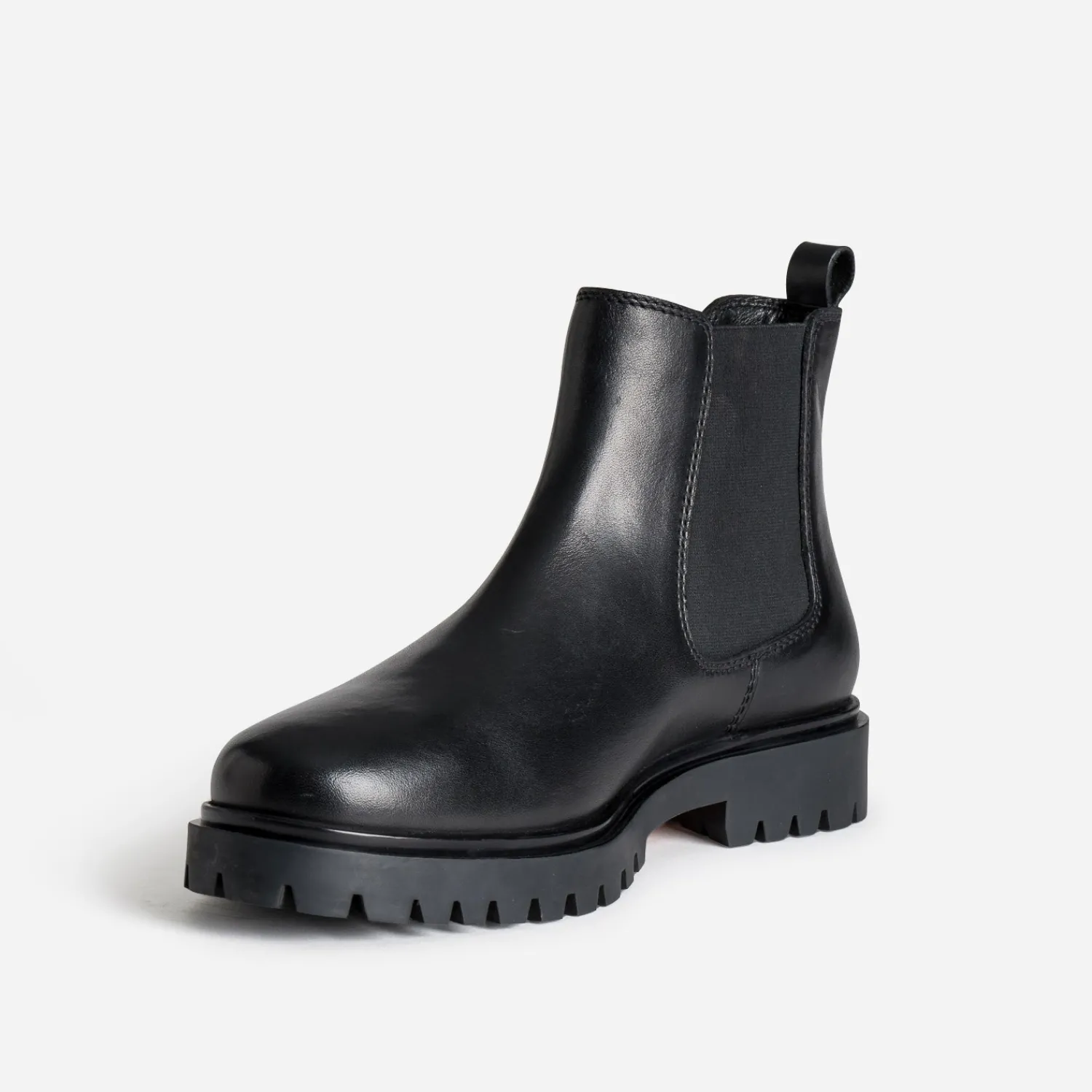Eram Boots^Chelsea boots cuir semelle crantée NOIR