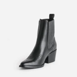 Texto Boots^Chelsea boots santiag éco-conçu en cuir NOIR