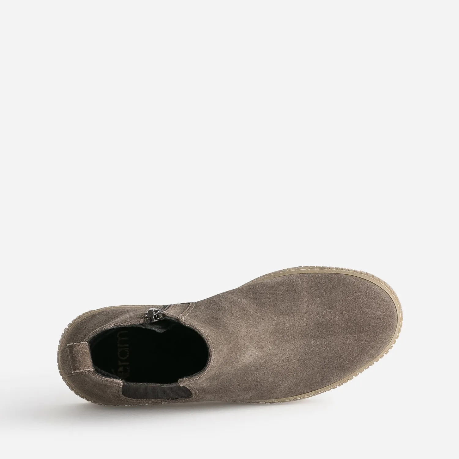 Eram Boots^Chelsea boots taupe cuir velours semelle effet crêpe GRIS