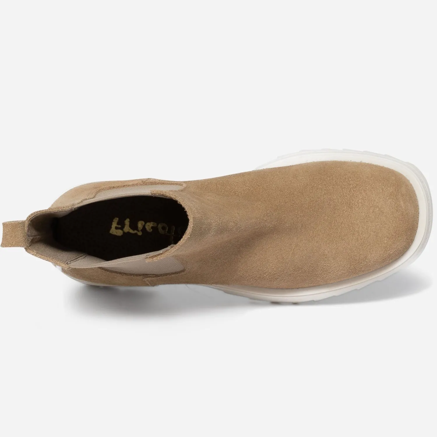 Texto Boots^Chelsea boots cuir velours BEIGE