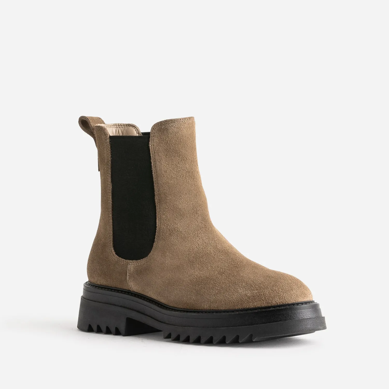 Texto Boots^Chelsea boots beige foncé en cuir velours MARRON