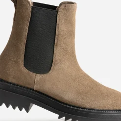 Texto Boots^Chelsea boots beige foncé en cuir velours MARRON
