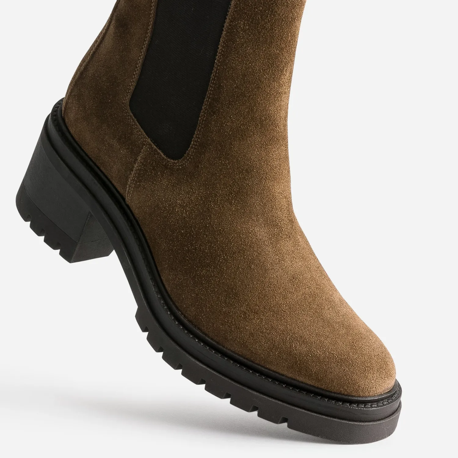 Texto Boots^Chelsea boots marron cuir velours CAMEL