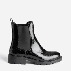 Texto Boots^Chelsea boots verni embossé effet python NOIR