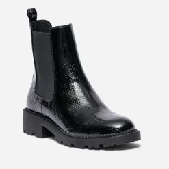 Texto Boots^Chelsea boots verni embossé effet python NOIR