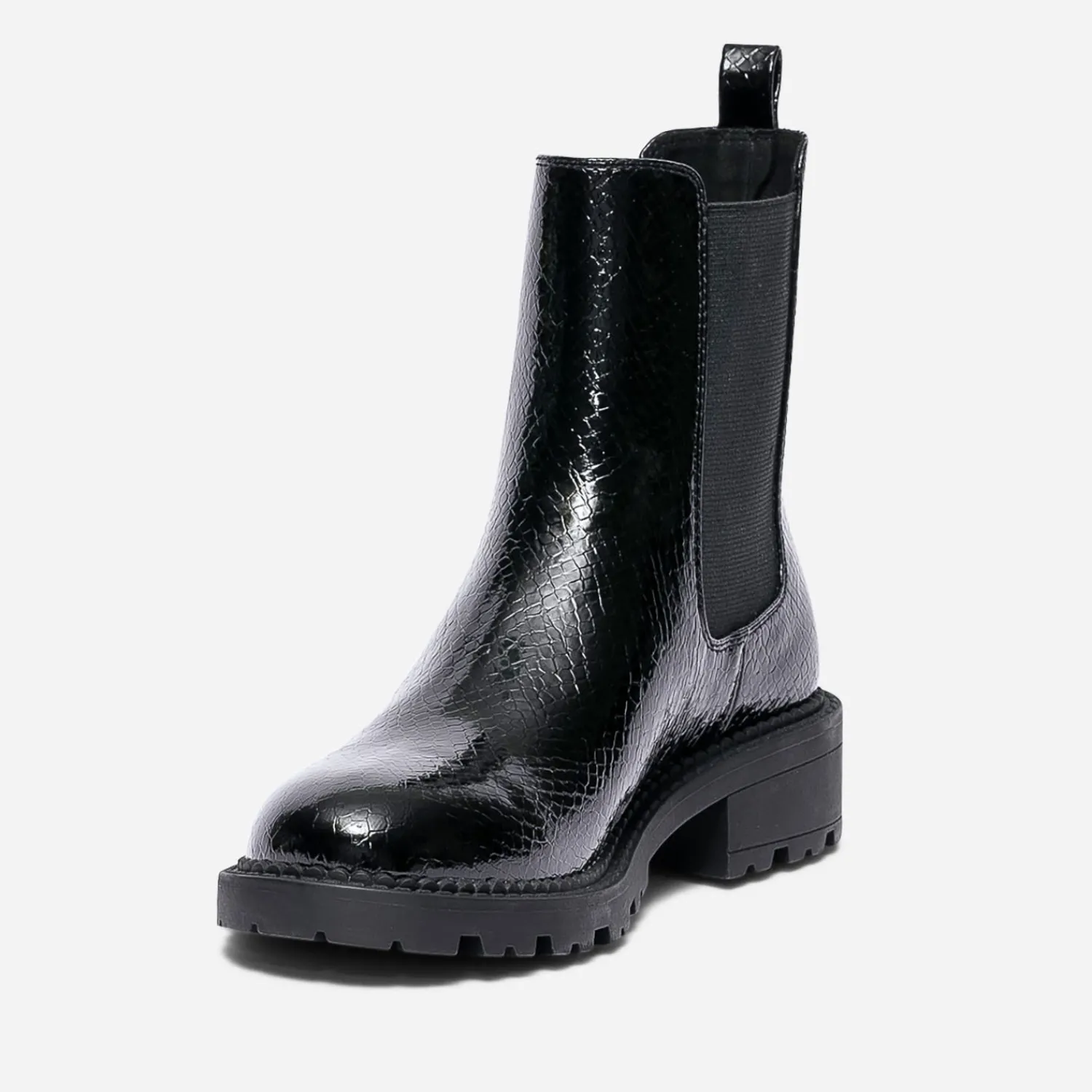 Texto Boots^Chelsea boots verni embossé effet python NOIR