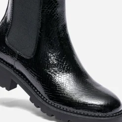 Texto Boots^Chelsea boots verni embossé effet python NOIR