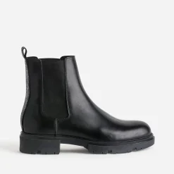 Eram Boots^Chelsea boots TEXTO éco-conçu en cuir NOIR