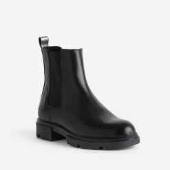 Eram Boots^Chelsea boots TEXTO éco-conçu en cuir NOIR