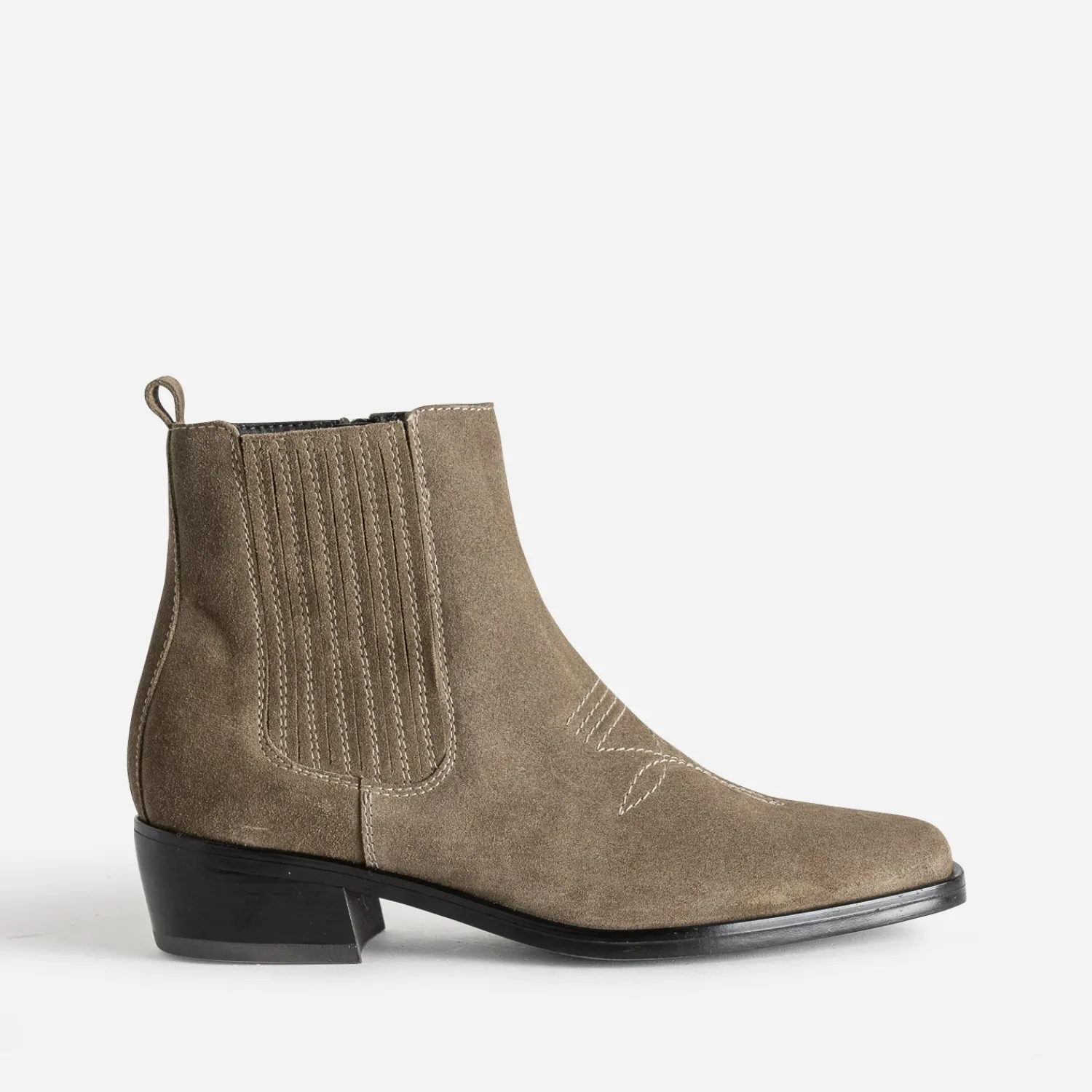 Texto Boots^Chelsea boots cuir velours TAUPE