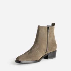 Texto Boots^Chelsea boots cuir velours TAUPE