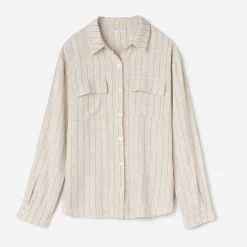 Texto Chemises & Blouses^Chemise rayures noires BEIGE