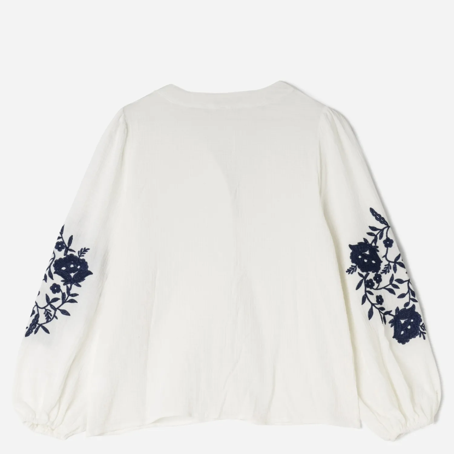 Texto Chemises & Blouses^Chemise écrue broderies marine BLANC