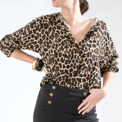 Texto Chemises & Blouses^Chemise à motif léopard MARRON