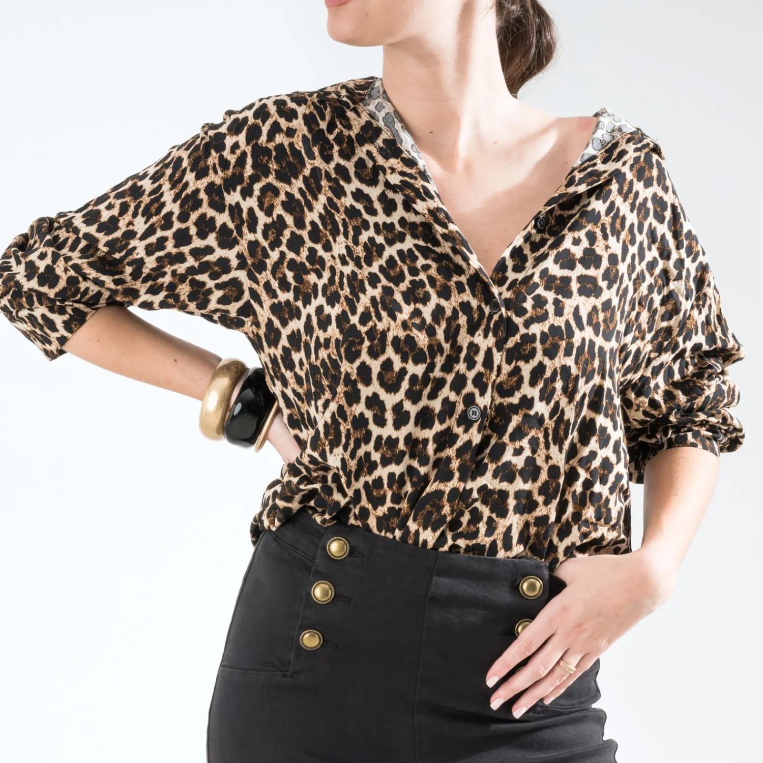Texto Chemises & Blouses^Chemise à motif léopard MARRON