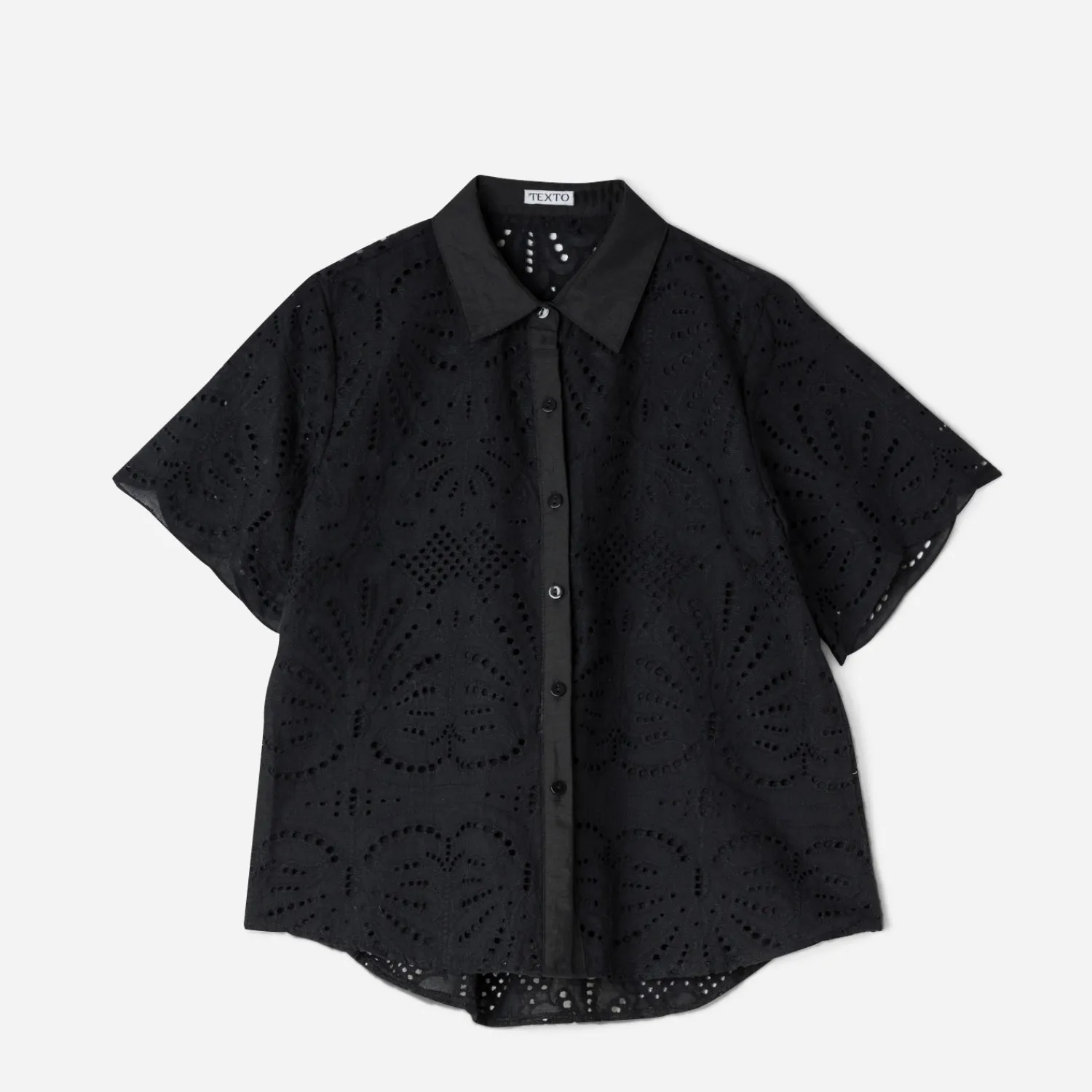 Texto Chemises & Blouses^Chemise e broderie anglaise NOIR