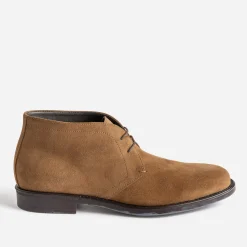 Eram Boots^Chunky boots beige foncé cuir velours TAUPE
