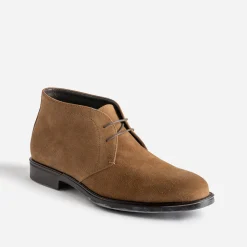 Eram Boots^Chunky boots beige foncé cuir velours TAUPE