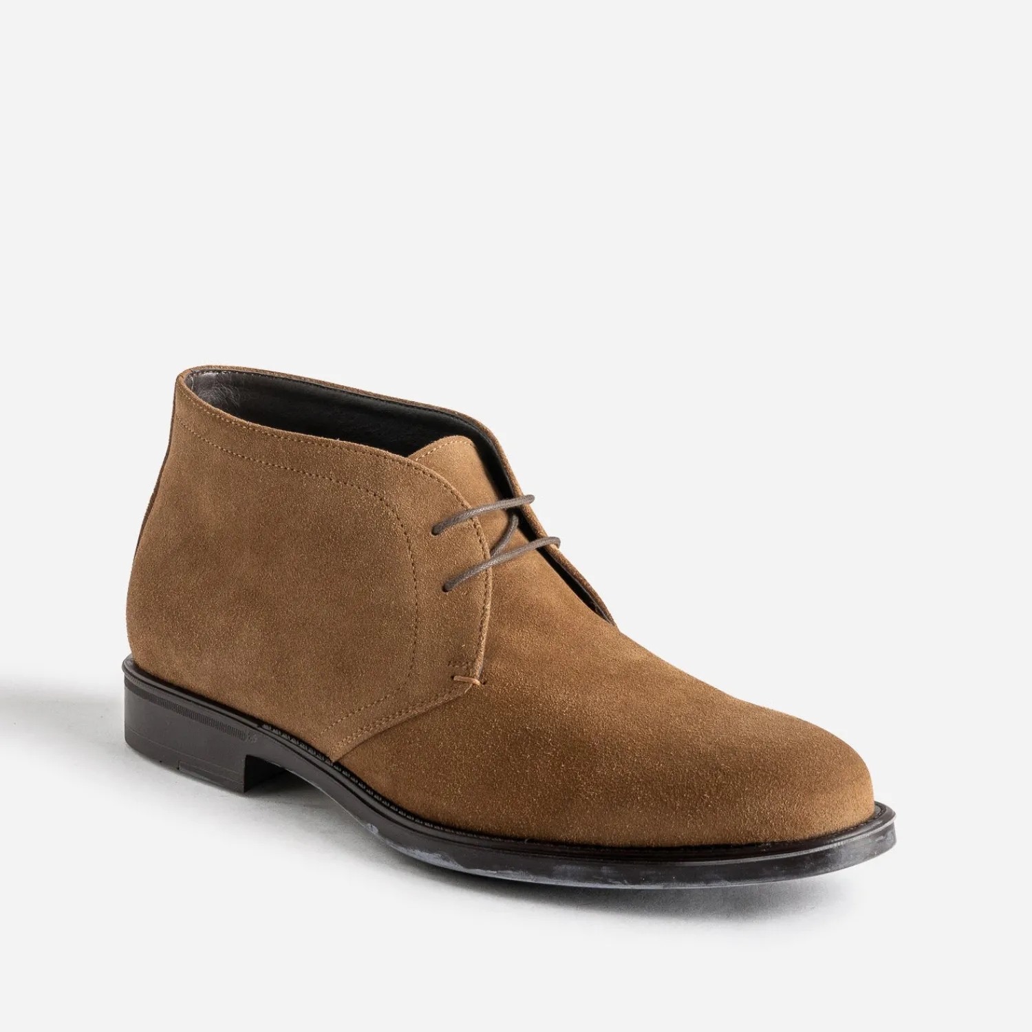 Eram Boots^Chunky boots beige foncé cuir velours TAUPE